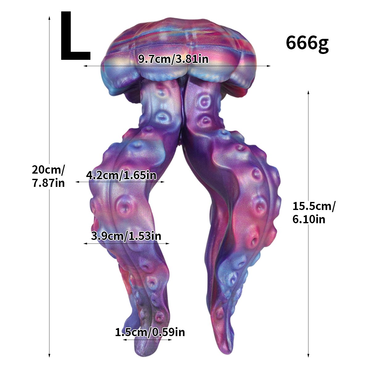 Octopus Tentacle – Silicone Tentacle Dildo | Tentacle, Gradient, Purple - Image 2