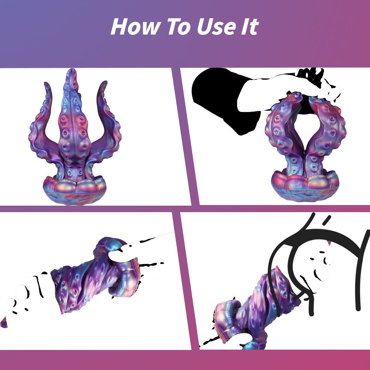 Octopus Tentacle – Silicone Tentacle Dildo | Tentacle, Gradient, Purple - Image 3