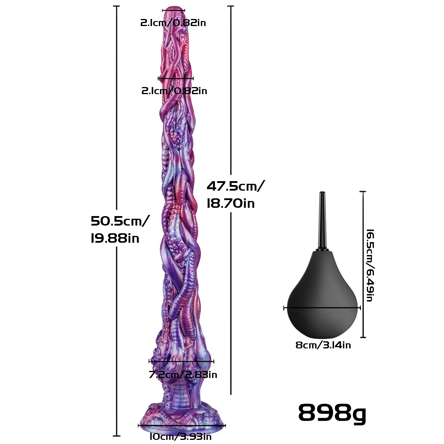 Deep Blue – Liquid Silicone Snake Dildo | Suction Base, Deep, Realistic, Blue - Image 13