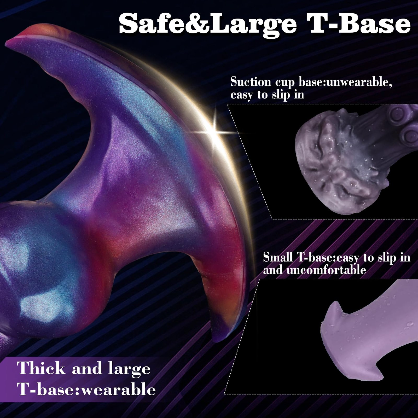 Gradient Violet – Silicone Inflatable Dildo | Body-Safe, Gradient, Fantasy - Image 4