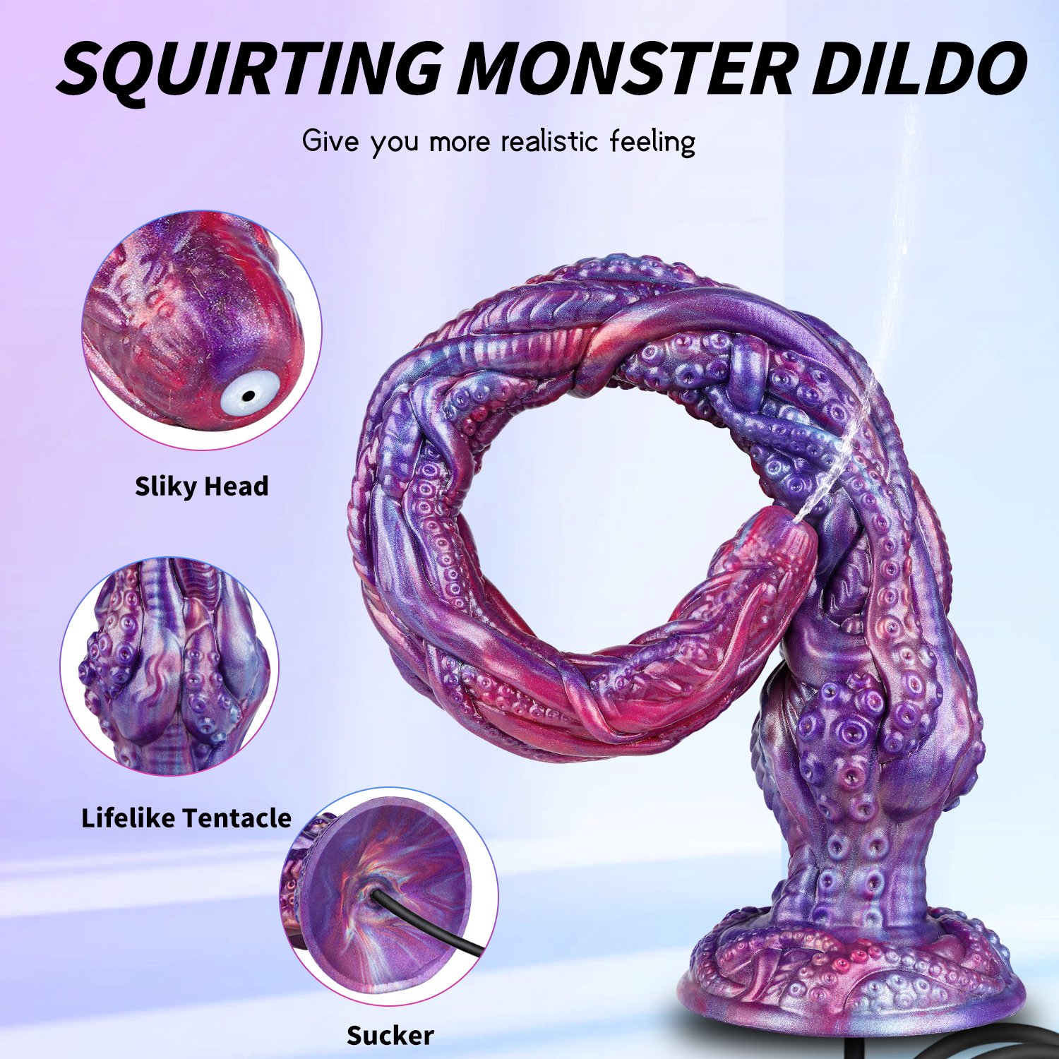Deep Blue – Liquid Silicone Snake Dildo | Suction Base, Deep, Realistic, Blue - Image 7