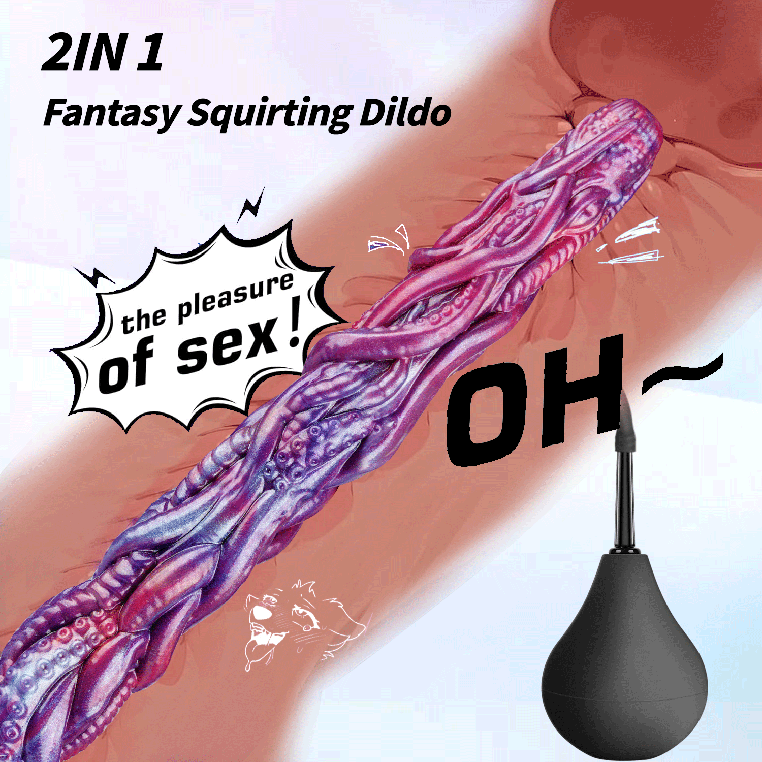 Deep Blue – Liquid Silicone Snake Dildo | Suction Base, Deep, Realistic, Blue - Image 9