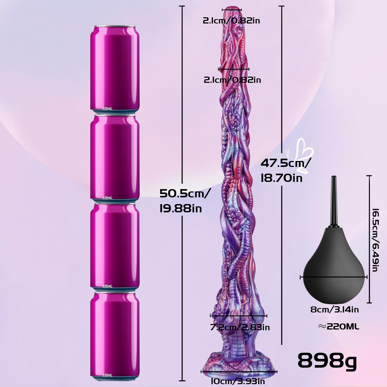Deep Blue – Liquid Silicone Snake Dildo | Suction Base, Deep, Realistic, Blue - Image 12
