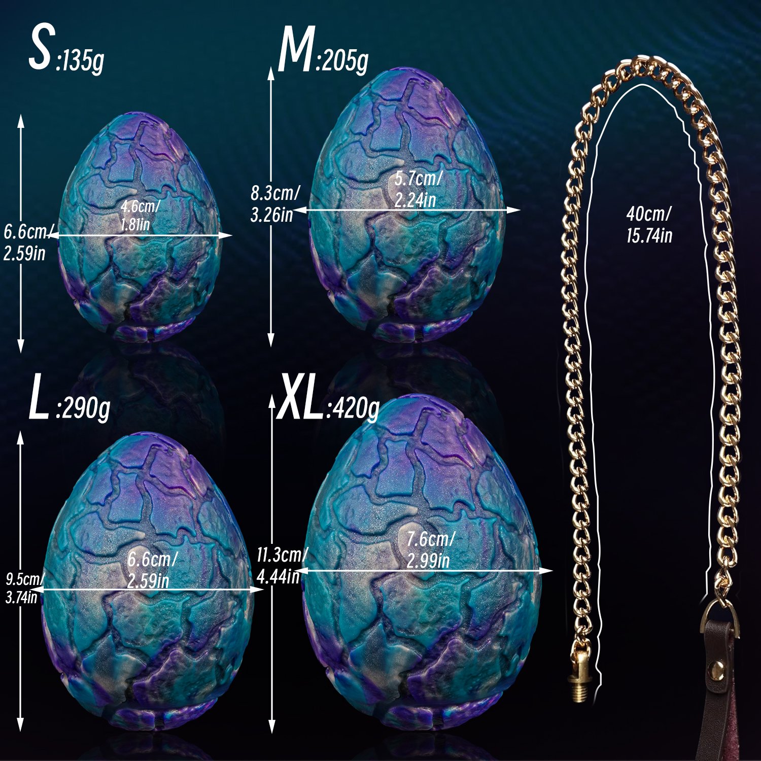 Crackle Texture Bionic Egg Anal Plugs - Liquid Silicone Edition - Image 12