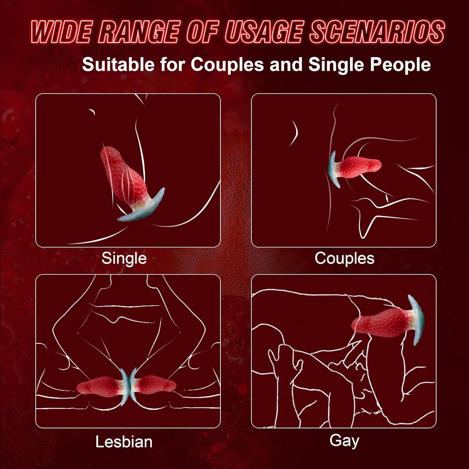 Sweet Berry – Silicone Dildo | Body-Safe, Gradient, Strawberry, Crimson - Image 12