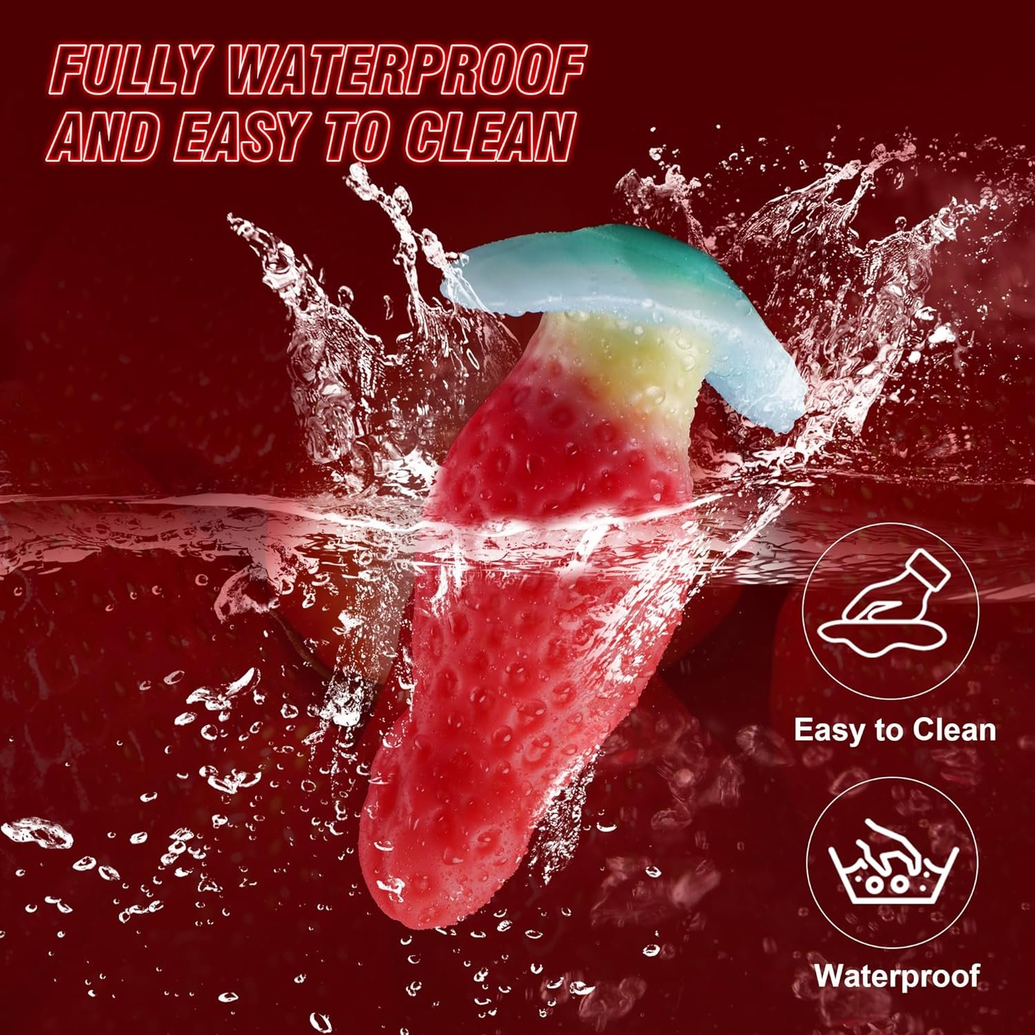 Sweet Berry – Silicone Dildo | Body-Safe, Gradient, Strawberry, Crimson - Image 14