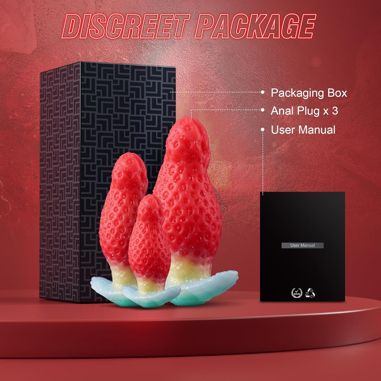 Sweet Berry – Silicone Dildo | Body-Safe, Gradient, Strawberry, Crimson - Image 15